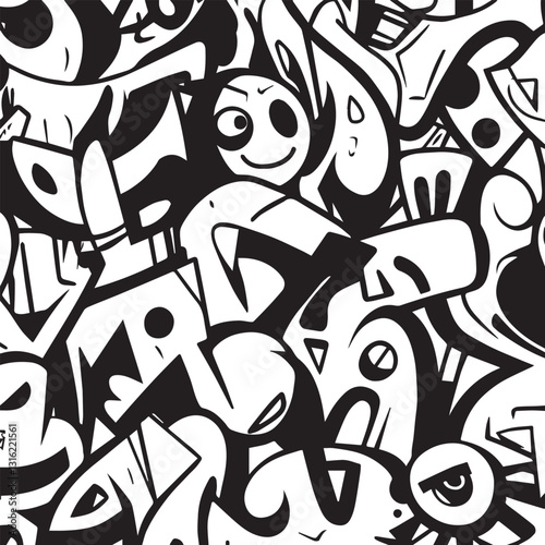 seamless pattern with cats and birds