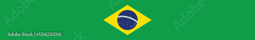 Brazil flag. A long banner. A rectangular flag. Flag icon. Standard color. Computer illustration. Digital illustration. Vector illustration.