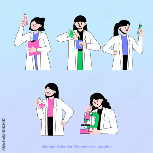 Woman Scientists and Researchers characters illustration