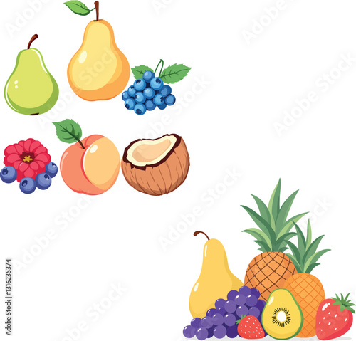 Colorful tropical fruits and berries representing healthy eating habits