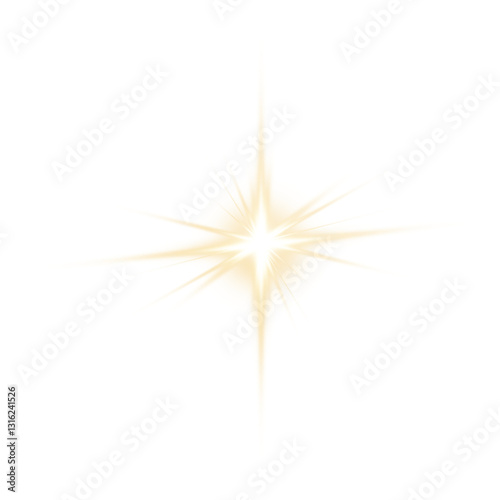 Realistic digital lens flare, Glowing sun light rays effect