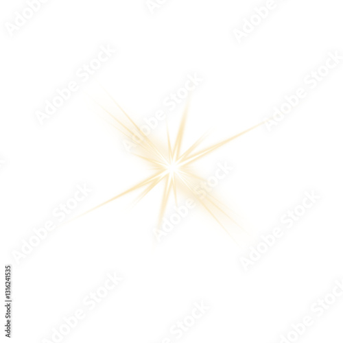 Realistic digital lens flare, Glowing sun light rays effect