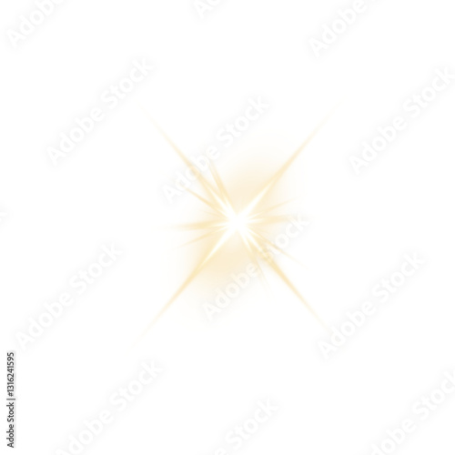 Realistic digital lens flare, Glowing sun light rays effect