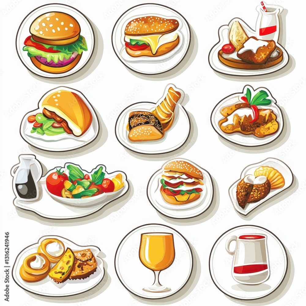 Menu icon set cut out isolated on white background Menu icon set cut out isolated on white background
