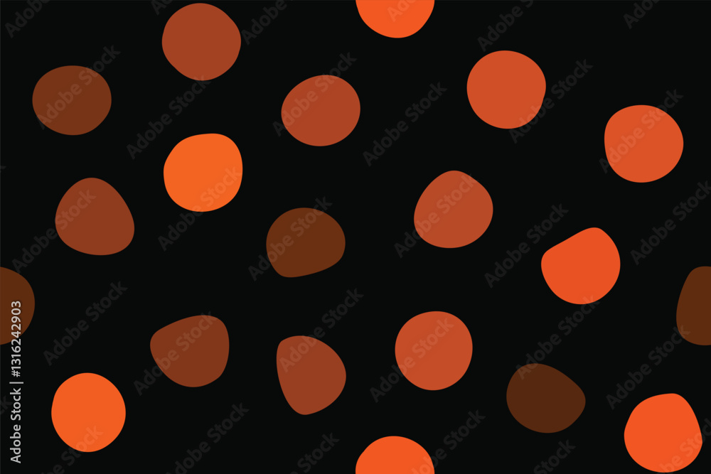 Abstract Polka Dot Pattern in Earth Tones on Black Background Abstract Polka Dot Pattern in Earth Tones on Black Background