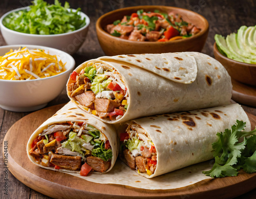 Delicious Grilled Chicken Burrito with Fresh Ingredients
