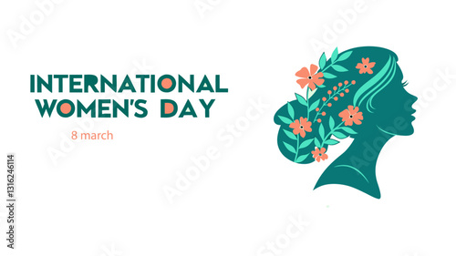 International women's day celebration vector design. featuring illustrations of women and flowers. women's day, gender equality.