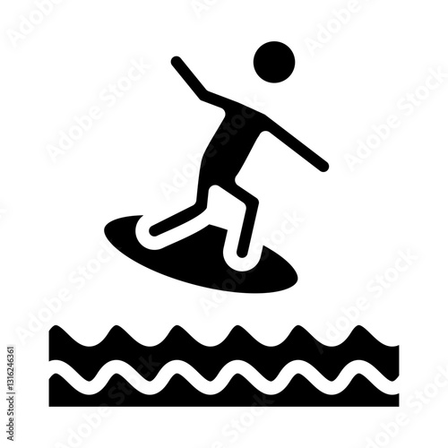 Surfer Vector Design Icon Style