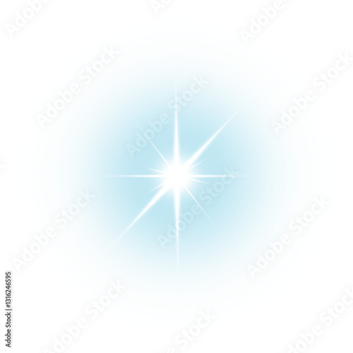 Realistic digital lens flare, Glowing sun light rays effect