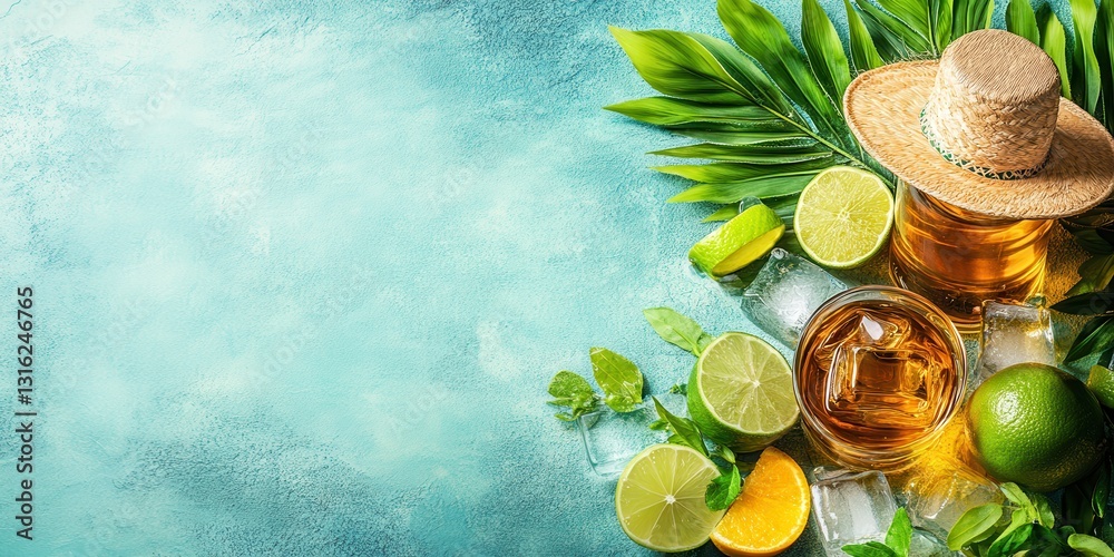 Naklejka premium Tequila drink banner