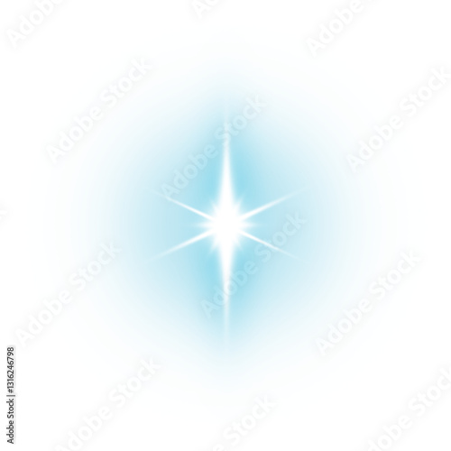 Realistic digital lens flare, Glowing sun light rays effect