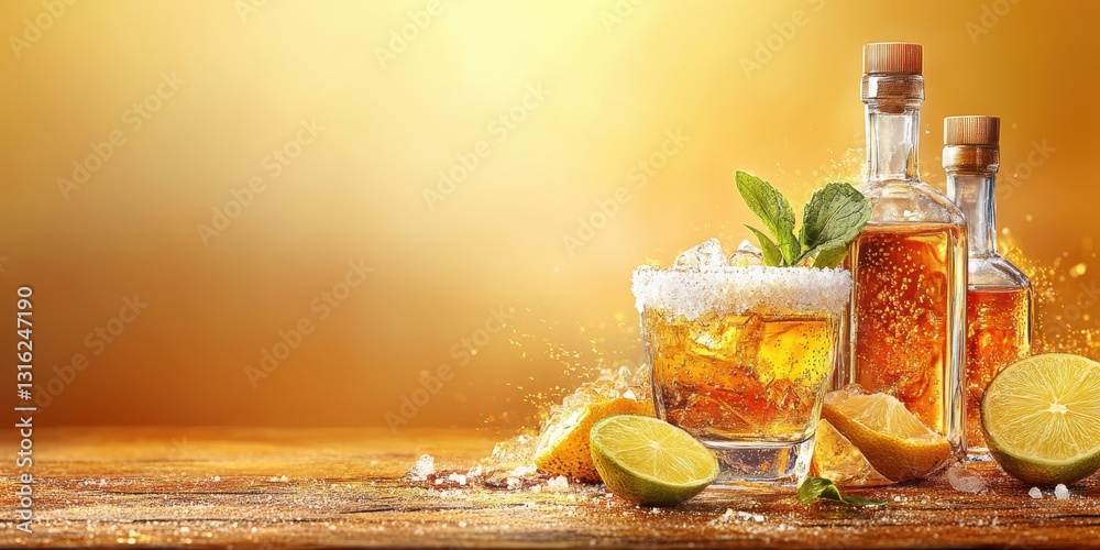 Obraz premium Tequila drink banner
