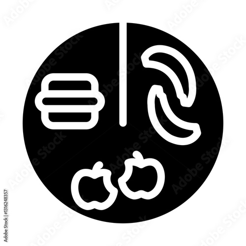 Portion dishes Vector Design Icon Style
