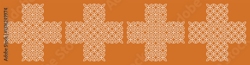 Set of modern pulli kolam. Indian home decor patterns.
