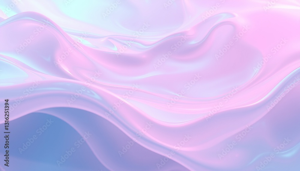 Abstract Pastel Pink and Blue Fluid Waves
