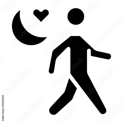 Moonlit Walk Vector Design Icon Style