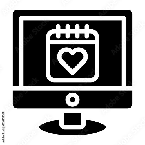 Virtual Date Vector Design Icon Style