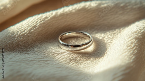 Sleek ring on fabric