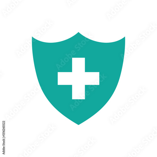 shield with cross icon Vector logo outline, Shield with cross icon set