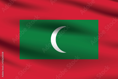 Maldives flag official colors and proportion digital vector illustration. Pleated flag. Free Download Maldives flag official colors and proportion digital vector illustration. Pleated flag. - GFXLoad