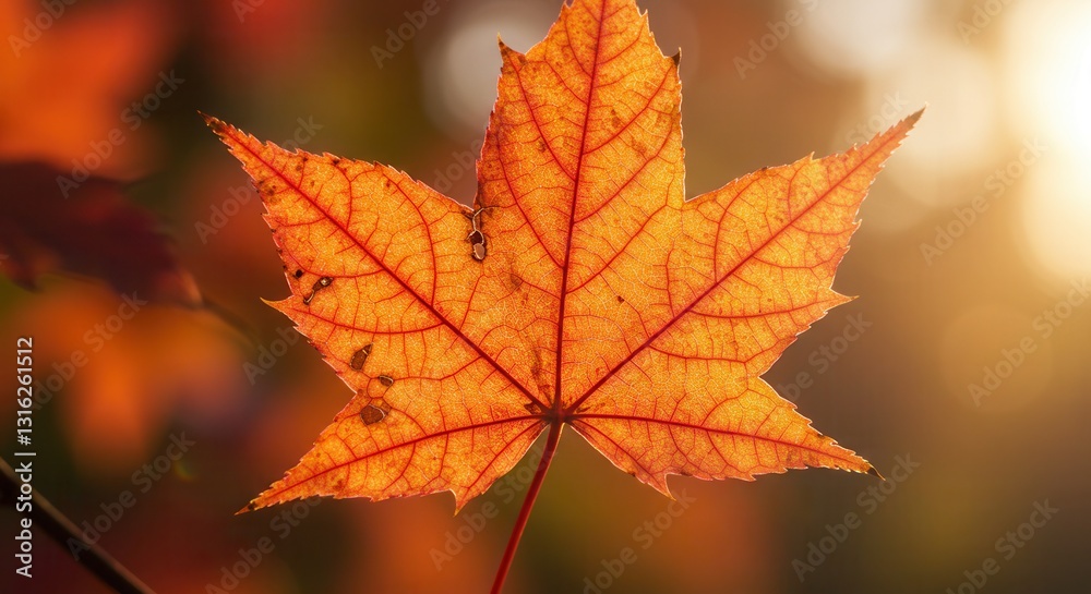Glowing Maple Leaf Detail in Autumn Sunlight Brings Warm Seasonal Vibes Glowing Maple Leaf Detail in Autumn Sunlight Brings Warm Seasonal Vibes