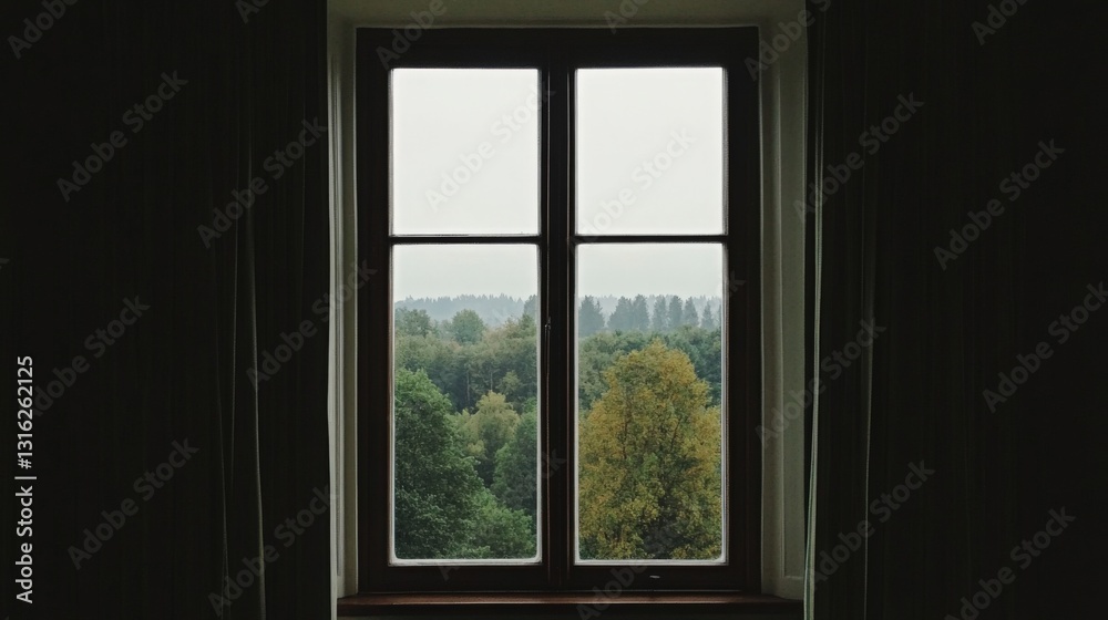 Fototapeta premium Window view of trees