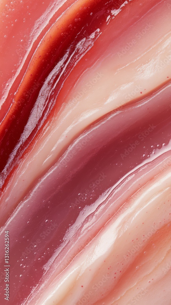 Fototapeta premium Creamy vanilla blend with fruit purees and sauces.