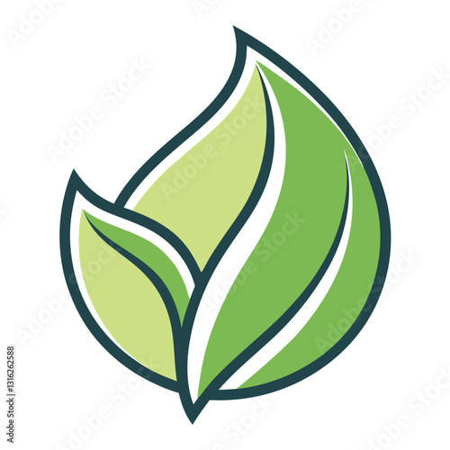 Green leaf ecology nature element Leaf Logo Elements design for natural, eco, bio, vegan labels. Vector