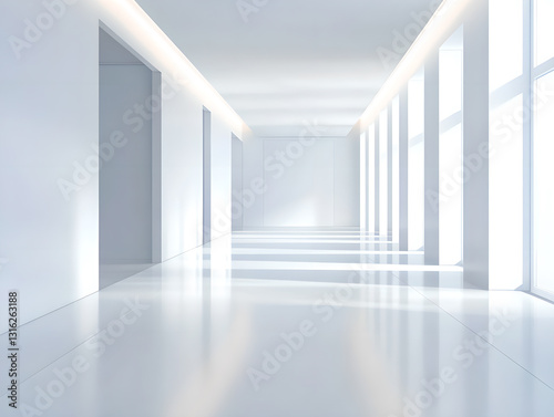Modern Minimalist White Corridor