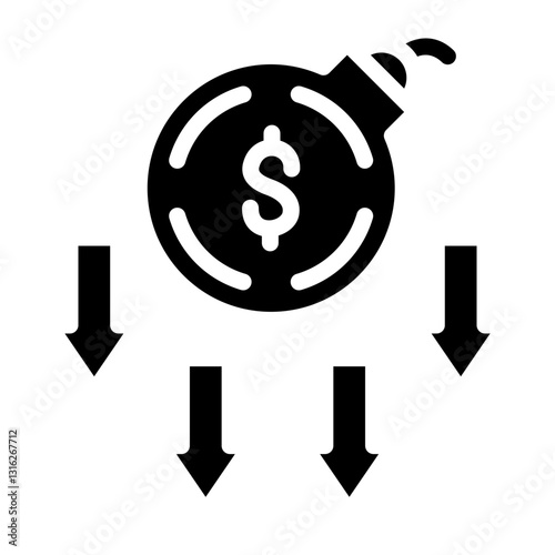 Debt Crisis Vector Design Icon Style