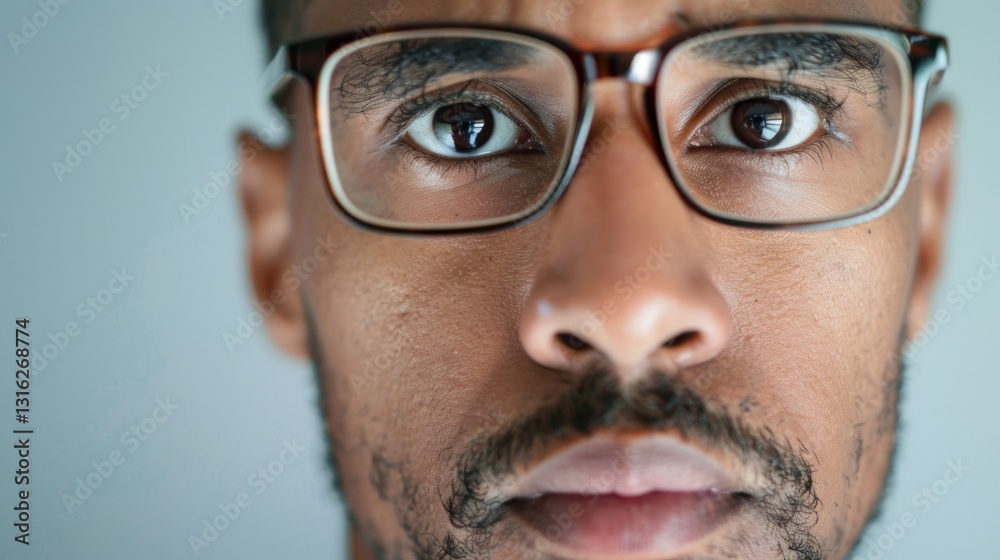Fototapeta premium The image features a man wearing glasses.