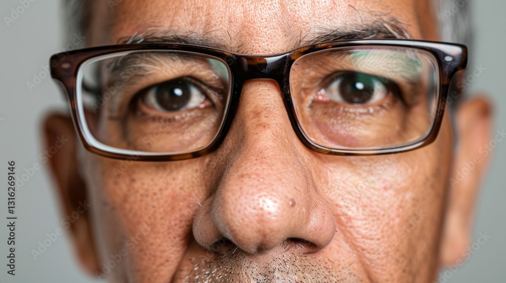 The image features an older man wearing glasses and has a split image effect, showing two different expressions of the same person. The image features an older man wearing glasses and has a split image effect, showing two different expressions of the same person.