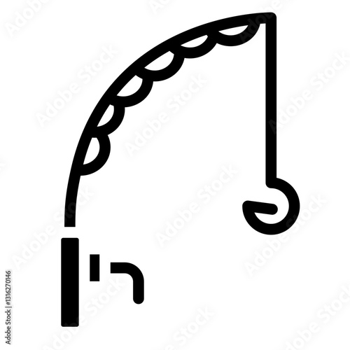 Fishing rod Vector Design Icon Style