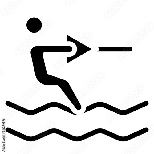 Water skis Vector Design Icon Style