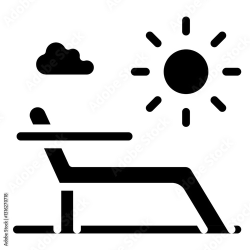 Deck chair Vector Design Icon Style