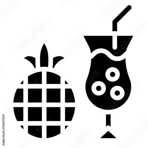 Pineapple drink Vector Design Icon Style