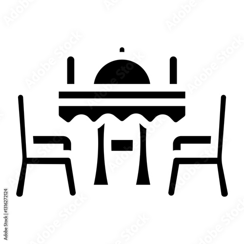 Cruise dining table Vector Design Icon Style