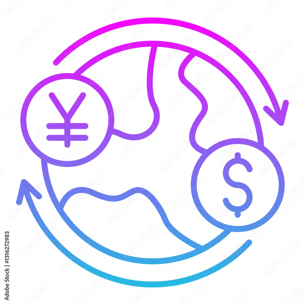 Fototapeta premium Global currency Icon