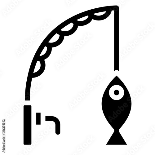 Fishing rod Vector Design Icon Style