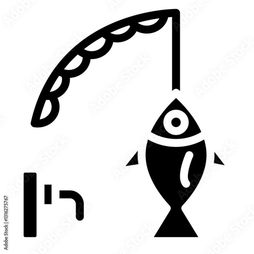 Fishing Rod Vector Design Icon Style