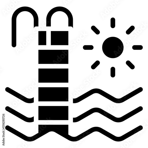 Swimming Pool Vector Design Icon Style