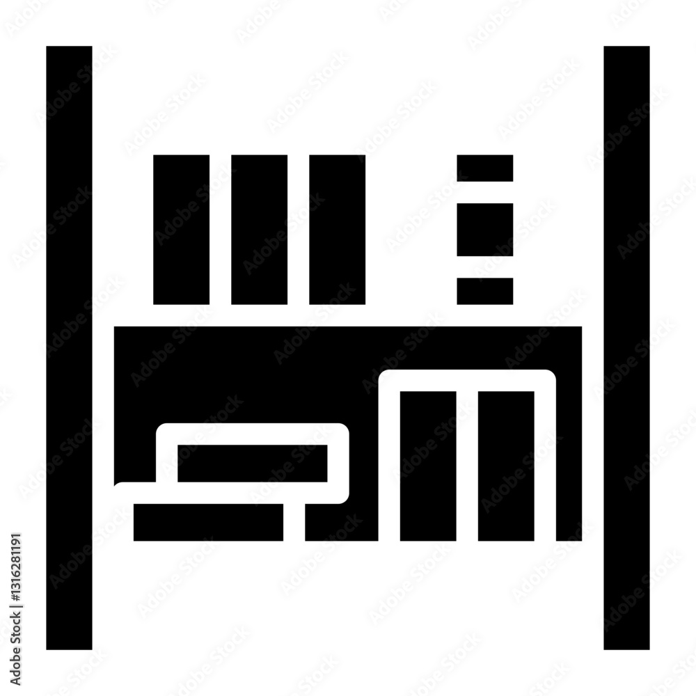 Library Bookshelf Vector Design Icon Style Library Bookshelf Vector Design Icon Style