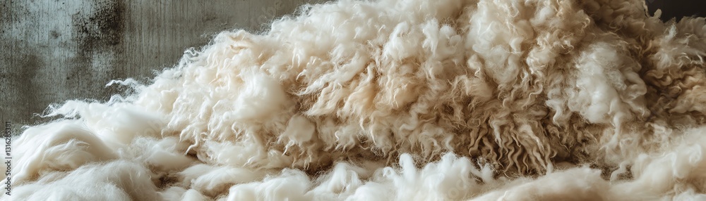 Fluffy texture of natural wool against rustic background. Fluffy texture of natural wool against rustic background.