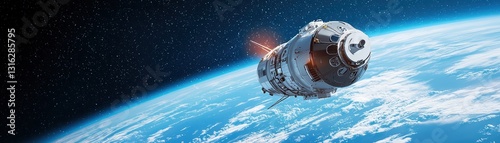 Wallpaper Mural Space Cargo Ship Docking at an Orbital Station in the Vastness of Space Torontodigital.ca