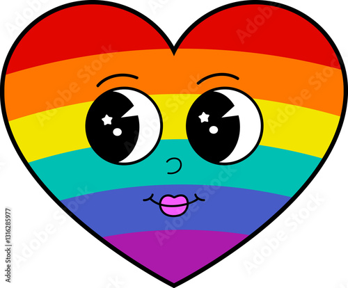 Pride Month Emoji Retro style.