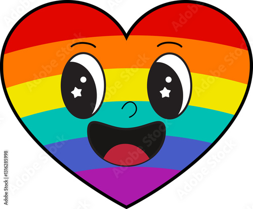 Pride Month Emoji Retro style.