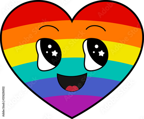Pride Month Emoji Retro style.