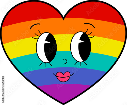 Pride Month Emoji Retro style.