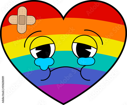 Pride Month Emoji Retro style.