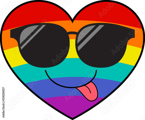 Pride Month Emoji Retro style.